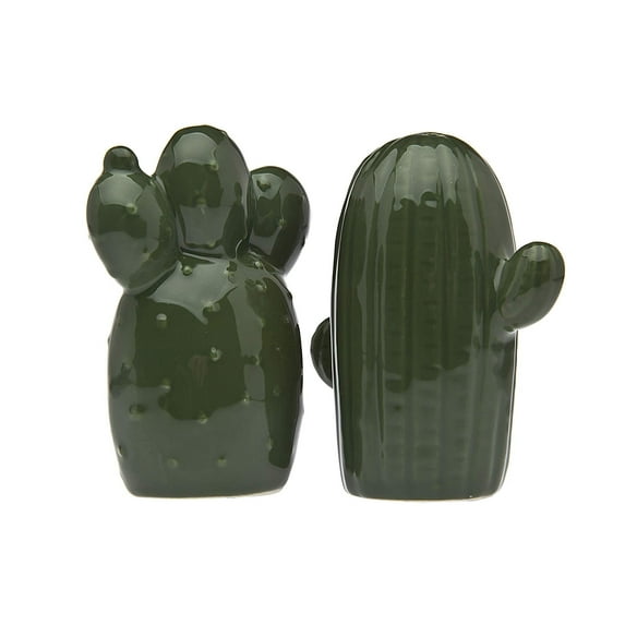 STUDIO SILVERSMITHS Cactus Salt And Pepper Shaker Porcelain Spice Dispenser Set
