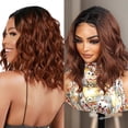 thumbnail image 1 of STUDIOCUT BY PROS Loose Deep Wave Bob Wigs 12 Inch Middle Center Part Swiss Lace Front Bob Wig for Black women Wavy Curly Wig Heat Resistant Synthetic Wigs DPL008 (OT30), 1 of 7