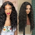 thumbnail image 1 of STUDIOCUT BY PROS 26" long wavy loose deep wave Swiss Lace Front Wig Middle part Realistic Hairline for Black women Heat Resistant Synthetic Wig DPL004 (2-DARKBROWN), 1 of 7