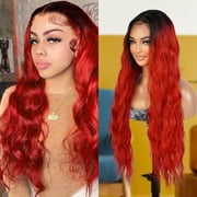 STUDIOCUT BY PROS Loose Deep Wave 30 Inch Soft Swiss Lace Front Wig for Black women Deep Middle Part Curly Long Wavy Wig Heat Resistant Synthetic Wigs DPL003 OTRED