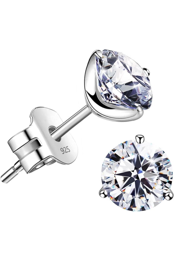 "STUNNING FLAME" 18K Gold Plated Silver Brilliant Cut Simulated Diamond Cubic Zirconia Stud Earrings