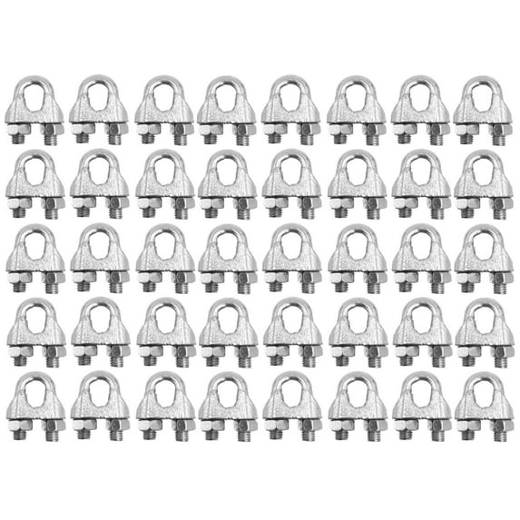 STURGID 88201 Wire Rope Clamp Clip for Cables Zinc Plated - 1/8" inch - Bulk Pack of 40 Pcs
