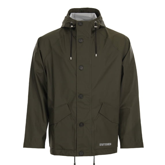 STUTTERHEIM Unisex Stenhamra Lightweight Short Raincoat, Green, Large