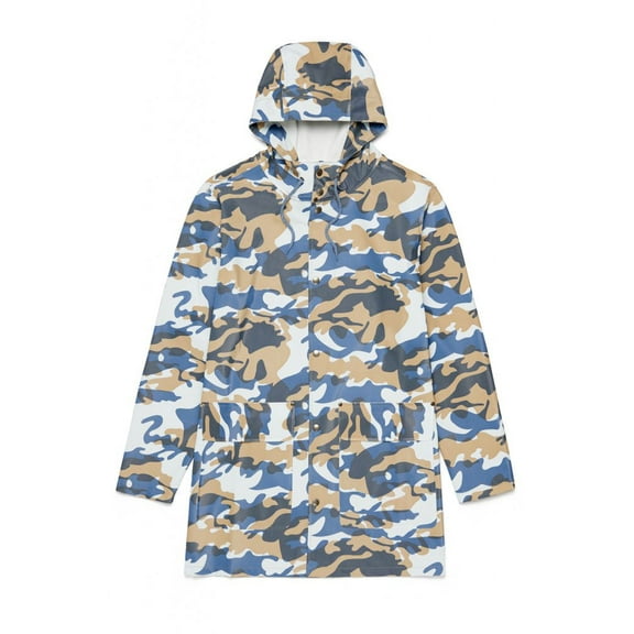STUTTERHEIM Unisex Stockholm DS Raincoat, Denim Camo, Small