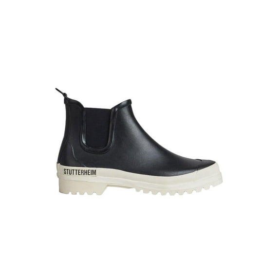 STUTTERHEIM Women's Chelsea Rainwalker Boots, Black/White, US 6