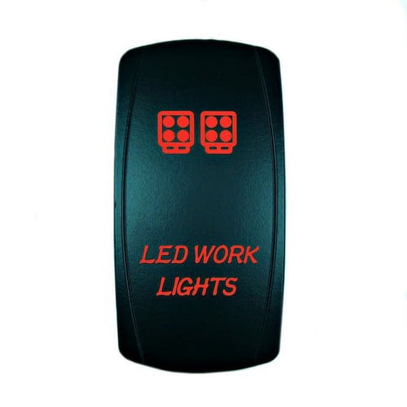 STV Motorsports Red LED Laser Rocker Switch LED WORK LIGHTS