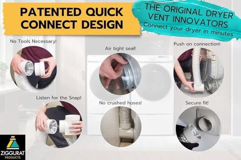 STV-S Dryer Duct Connector - DIY Easy Dryer Vent Hookup Kit - by Ziggurat Products