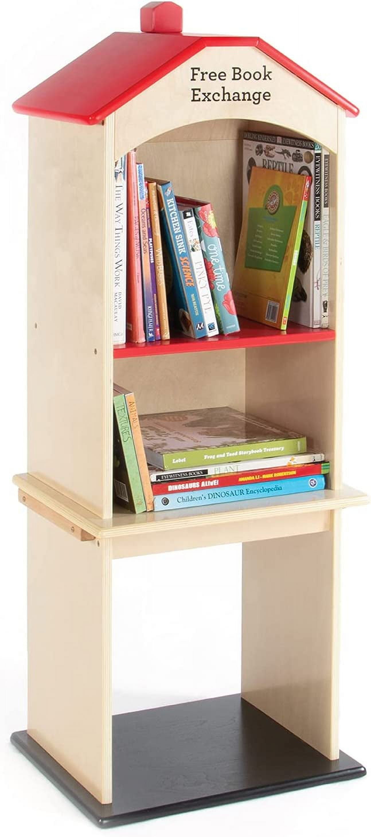 STVBCN Free Library Exchange Book Stand 3 Wooden Bookcase Classroom