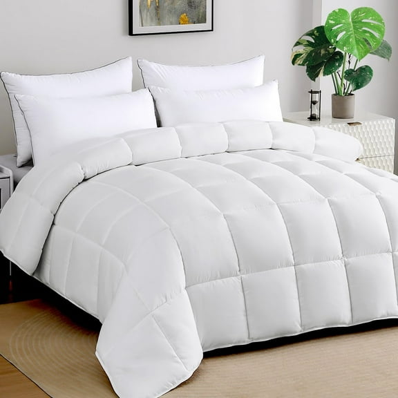 STWIENER Soft Alaskan King Comforter 120"x 132" Extra Large Lightweight Quilted Down Alternative All Season Fluffy Breathable Microfiber White