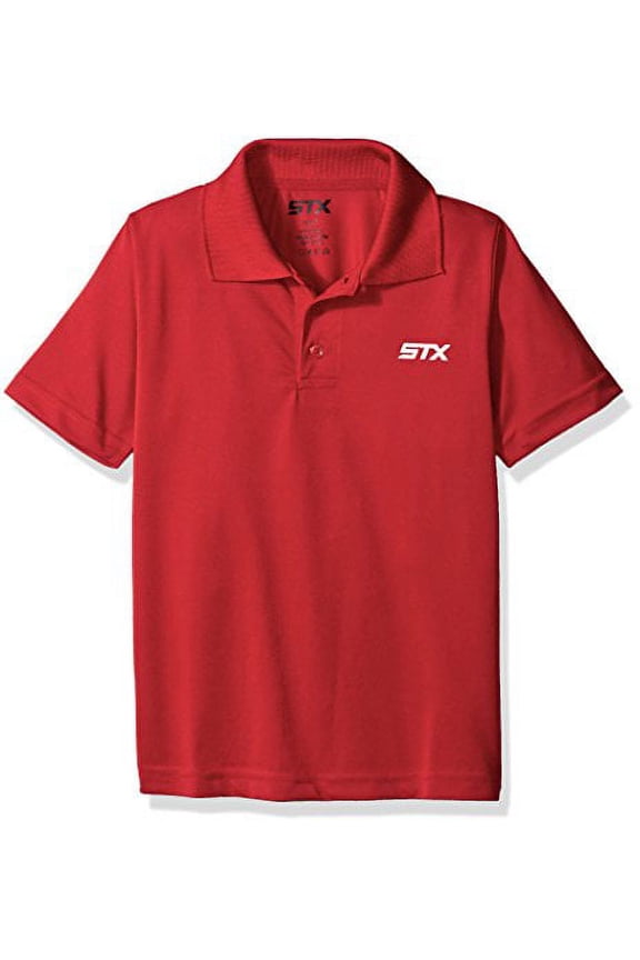 Boys' Big Boys' Athletic Poly Pique Polo Shirt, Red, 10/12