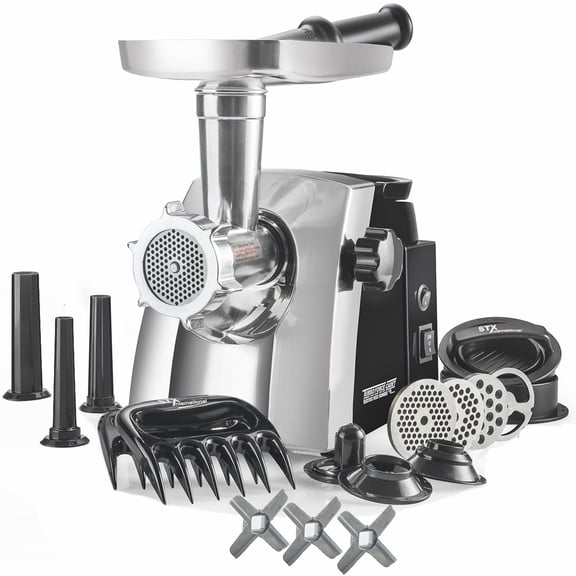 STX Intl Turboforce Cadet 2000 Electric Meat Grinder, Sausage & Kubbe Maker, & Accessories