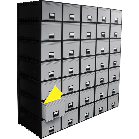 STX61106U01C File Storage Box, Banker Box Alternative, Stackable Up to 10 High, Office Home Use, Black Gray