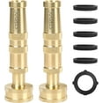 thumbnail image 1 of STYDDI 2 Pack Adjustable Twist Brass Hose Nozzle, 4" Heavy Duty Solid Brass Garden Hose Nozzle, up to 200 PSI, 3/4" GHT Thread,, 1 of 9