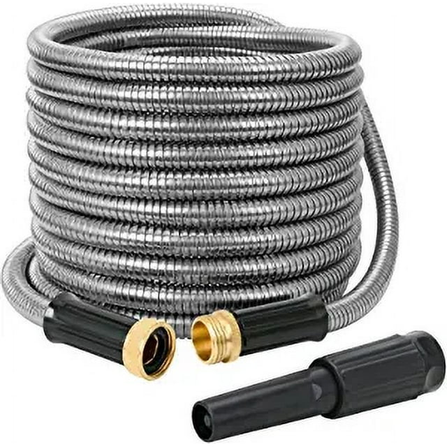 Styddi 50ft 304 Stainless Steel Garden Hose Flexible Lightweight