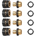 thumbnail image 1 of STYDDI Garden Hose Quick Release Connect Coupler, Metal Hose Fitting Quick Connector 3/4" GHT Male and Female - No Leaks Water Hoses Quick Disonnect Adapter, 4 Set, 1 of 7