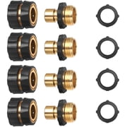 STYDDI Garden Hose Quick Release Connect Coupler, Metal Hose Fitting Quick Connector 3/4 GHT Male and Female - No Leaks Water Hoses Quick Disonnect Adapter, 4 Set