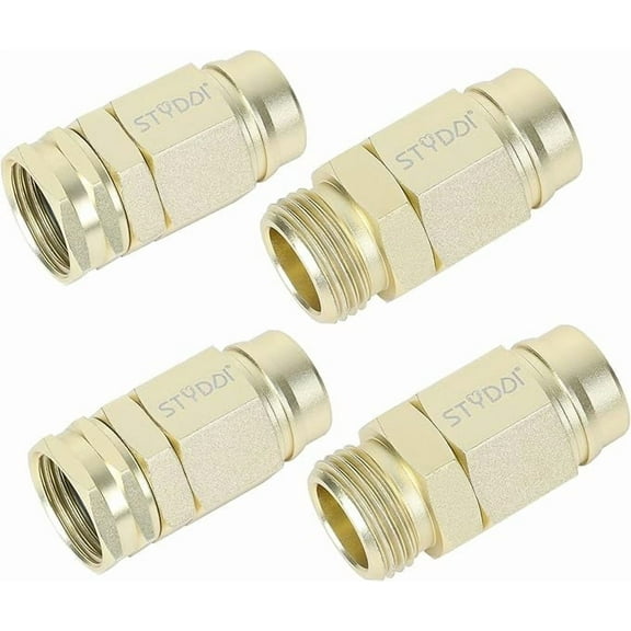 STYDDI Metal Heavy-Duty 5/8-Inch Garden Hose Connector Repair Fittings, Aluminum-Alloy Female and Male Hose Menders, 5/8" Water Hose Ends Coupler Replacement, 2 Set