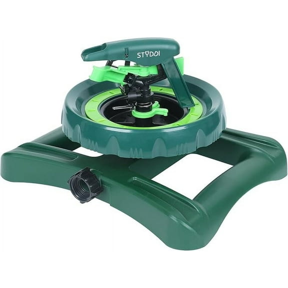 STYDDI Pattern Impulse Sprinkler for Medium to Large Yards, Adjustable Pattern Contour Impact Lawn Sprinkler, Water Rotating Garden Sprinkler with Weight Base, Covers up to 5,800 sq. ft
