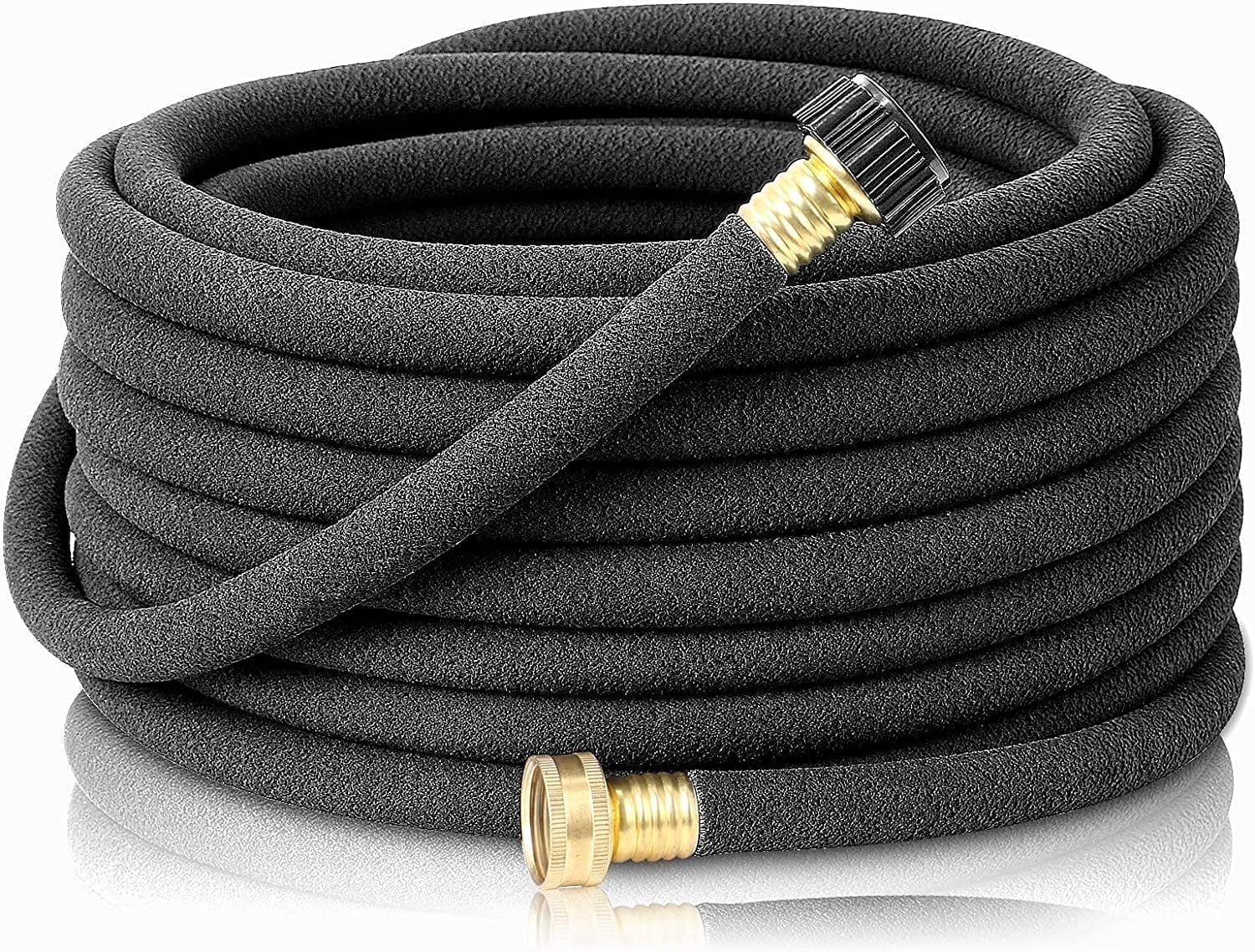 STYDDI Soaker Hose, 1/2" x 50 FT Round Rubber Garden Soaker Hose, Heavy Duty Water Seeper Soaker Hoses for Foundation Watering, Garden Beds, Garden, Lawn and Plants