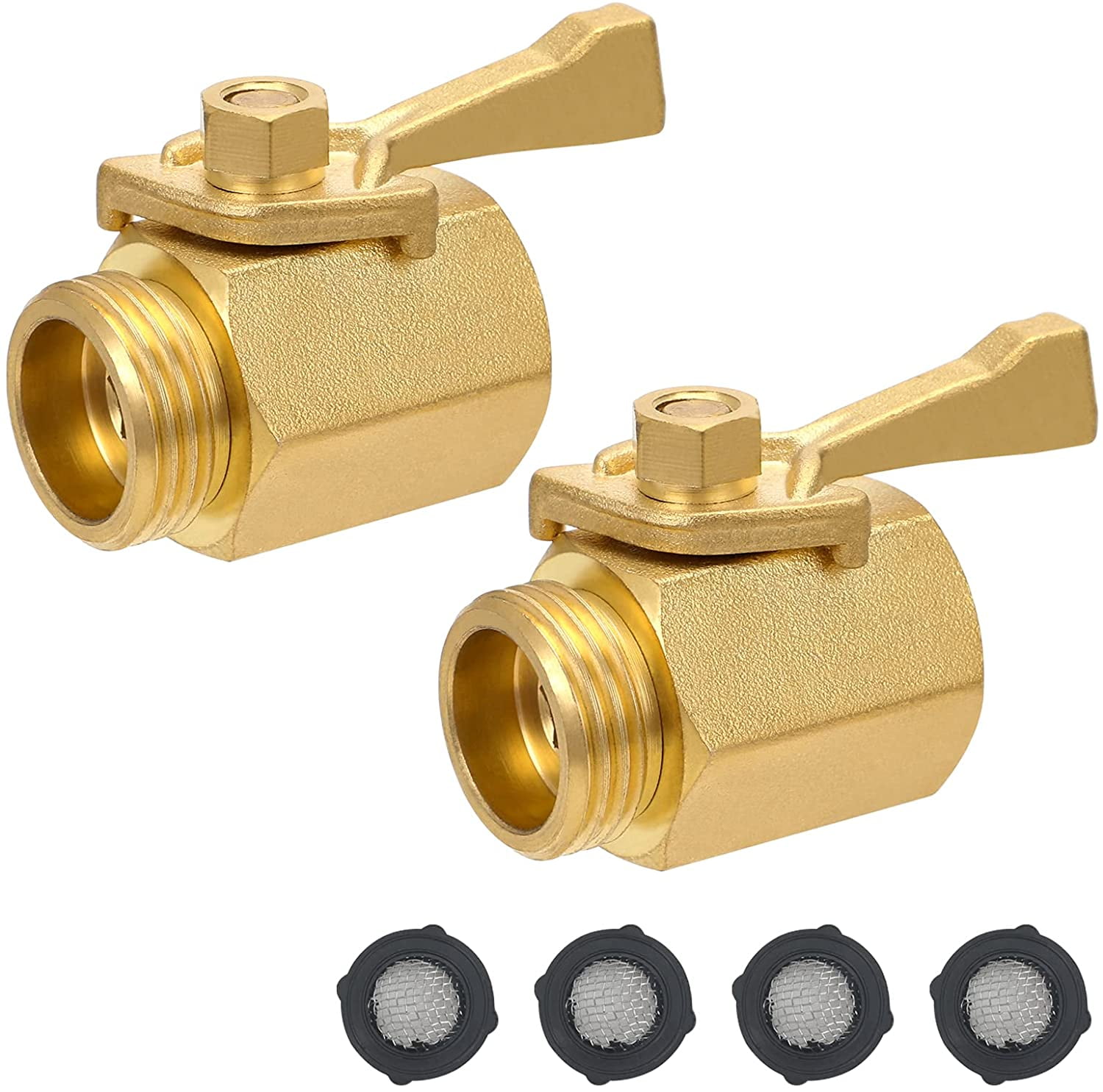 STYDDI Super Heavy Duty Garden Hose Shut Off Valve, 2 Pack Solid Brass Water Hose ShutOff Ball