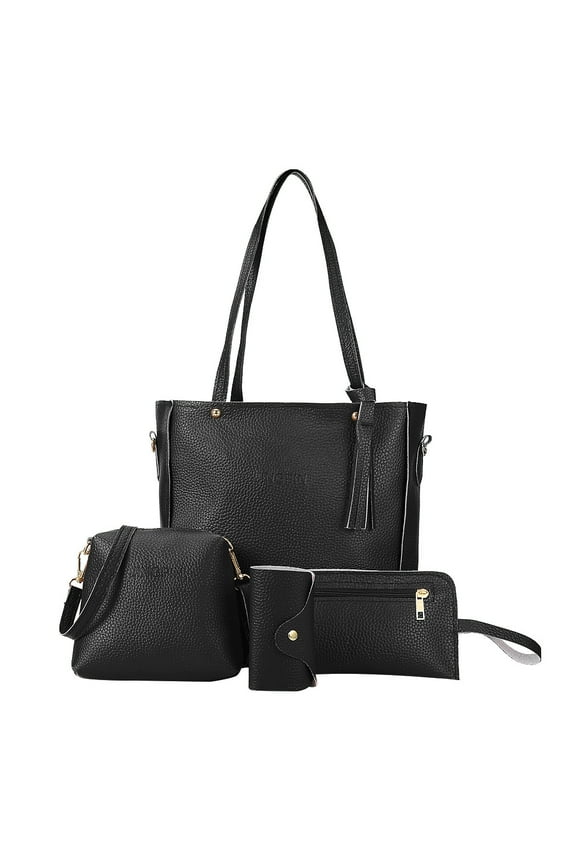 4PCS Women Fashion Handbags Purses Wallet Shoulder Bags Casual Tote Bag Crossbody Bags Set Gift