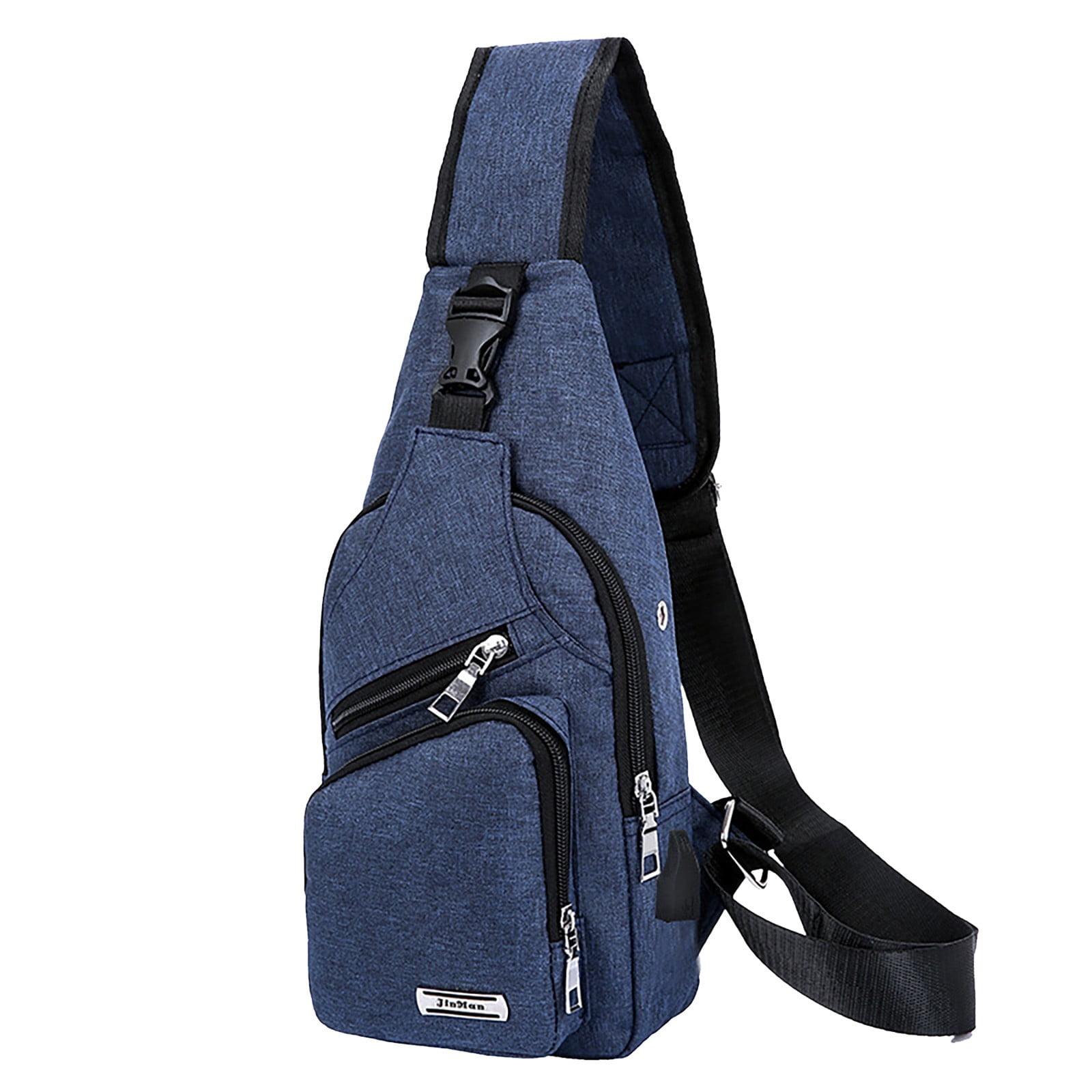 Stylago USB Charging Port Sling Backpack for Women Chest Bag Crossbody Purse with Earphone Hole Multifunctional Hiking Travel Pack Blue