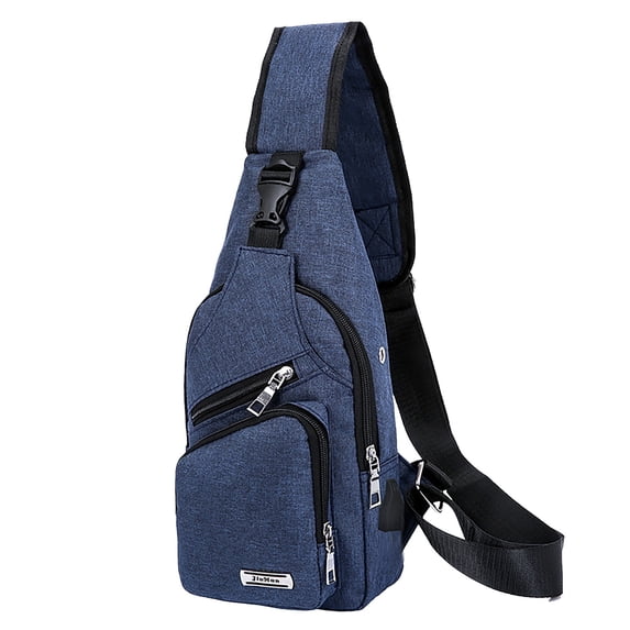 Stylago USB Charging Port Sling Backpack for Women Chest Bag Crossbody Purse with Earphone Hole Multifunctional Hiking Travel Pack Blue