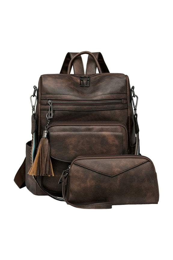 PU Leather Backpack Purse for Women Anti-theft Ladies Shoulder Bag Handbag for Work Travel Daily