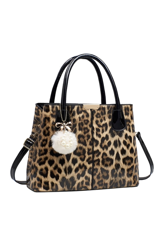 Small Satchel Purses for Women Ladies Handbags Women's Top-Handle Shoulder Bags Leopard Tote Bag
