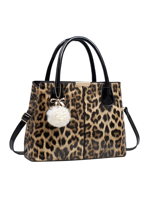 Small Satchel Purses for Women Ladies Handbags Women's Top-Handle Shoulder Bags Leopard Tote Bag