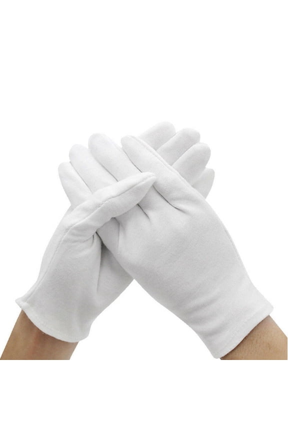 STYLE 6 Pair White Cotton Gloves ,SPA Gloves for Women ,Work Jewellery Handling Costume Cotton Soft Thin Gloves Hands Protector NEW