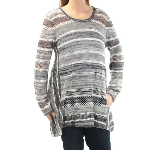 STYLE & COMPANY $40 Womens New 1190 Black White Striped Sweater L B+B