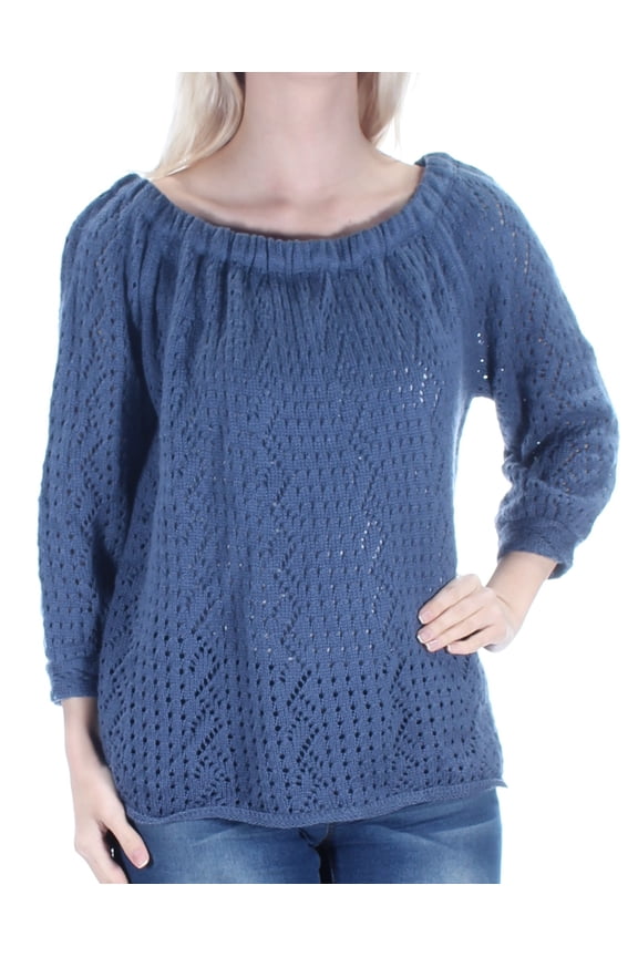 STYLE & COMPANY $41 Womens New 1908 Blue Sheer Sweater S B+B