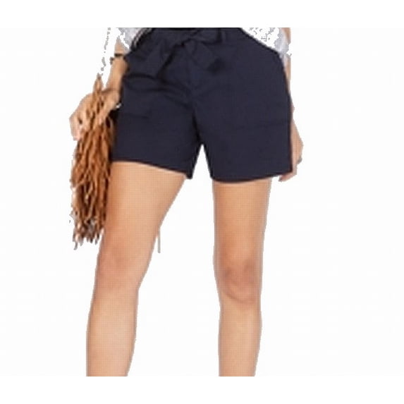 Style & Co. Women's Comfort Shorts Navy Mid-Rise Bow-Front