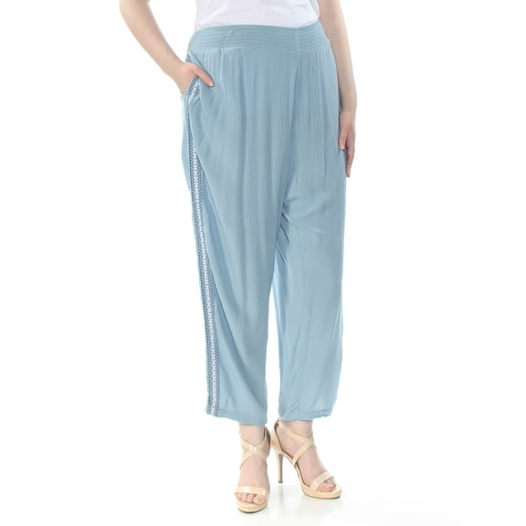 STYLE & COMPANY $54 Womens New 1247 Blue Crochet Trim Pull On Pants XXL B+B