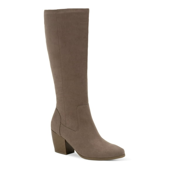 STYLE & COMPANY Womens Beige Cushioned Goring Warrda Round Toe Block Heel Zip-Up Dress Boots 8.5 M
