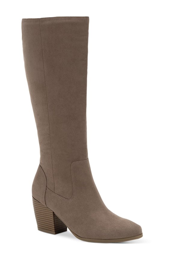 STYLE & COMPANY Womens Beige Cushioned Goring Warrda Round Toe Block Heel Zip-Up Dress Boots 9.5 M