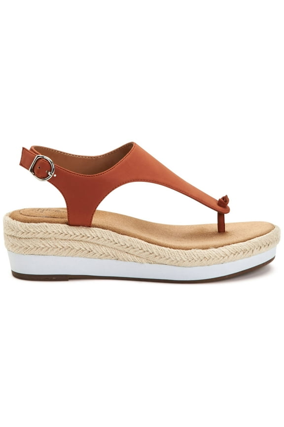 STYLE & COMPANY Womens Beige Espadrille 1" Platform Adjustable Strap Ankle Strap Balii Wedge Buckle Slingback Sandal 9 M