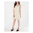 thumbnail image 1 of STYLE & COMPANY Womens Beige Lace  Pom Pom Sleeveless Jewel Neck Above The Knee Shift Handkerchief Dress M, 1 of 4