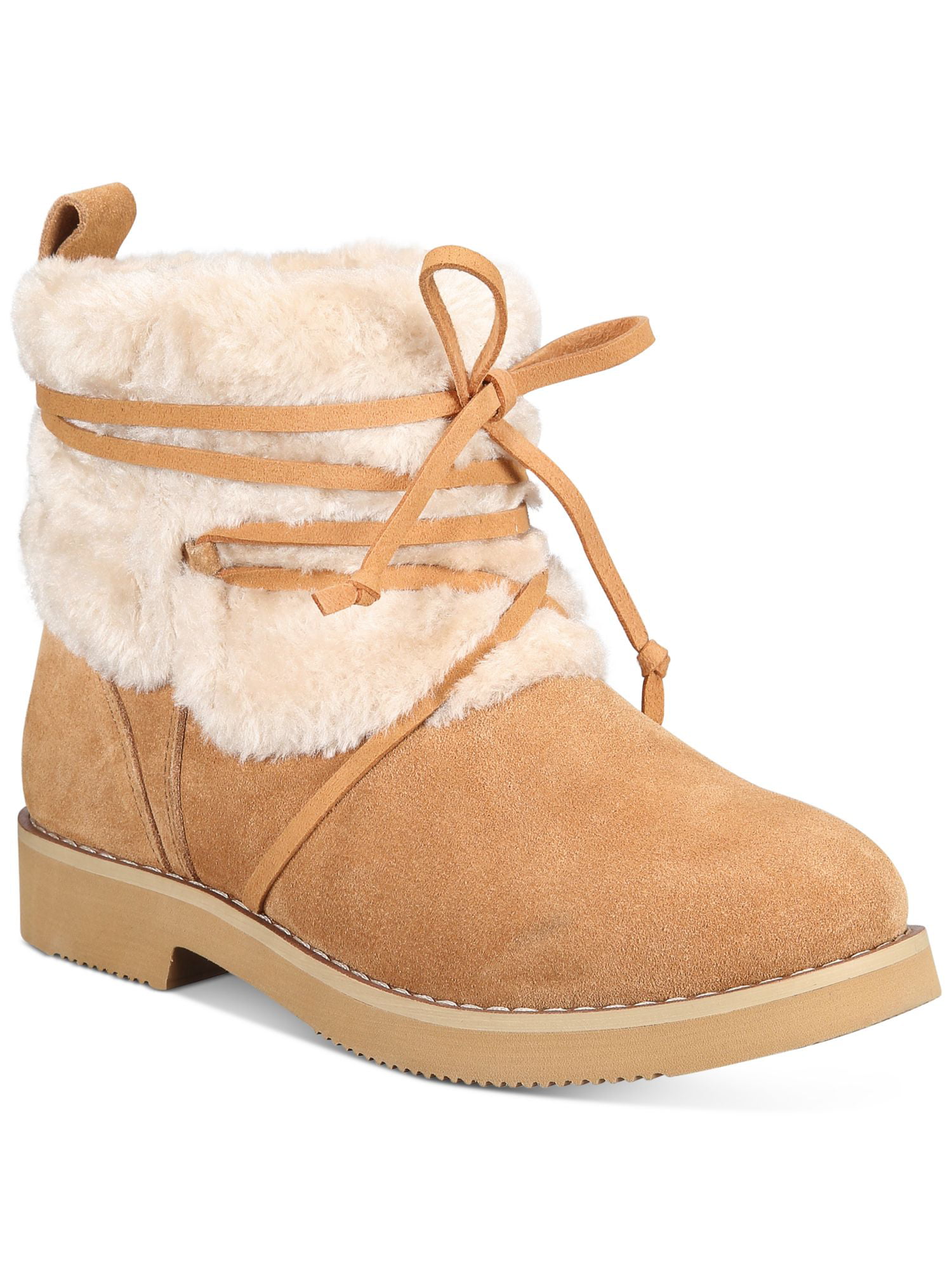 Style & Co. Womens Zijune Leather Lace-up Winter Boots
