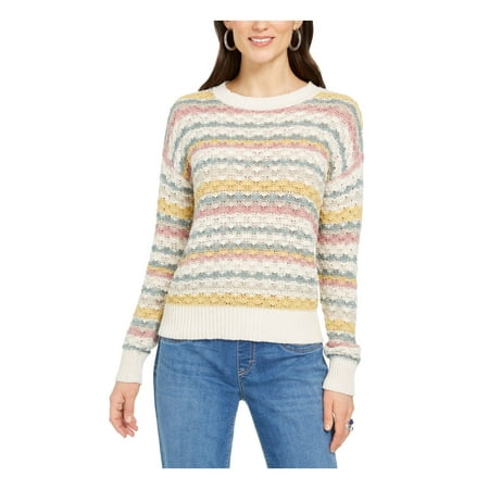 STYLE & COMPANY Womens Beige Striped Long Sleeve Sweater Petites PL