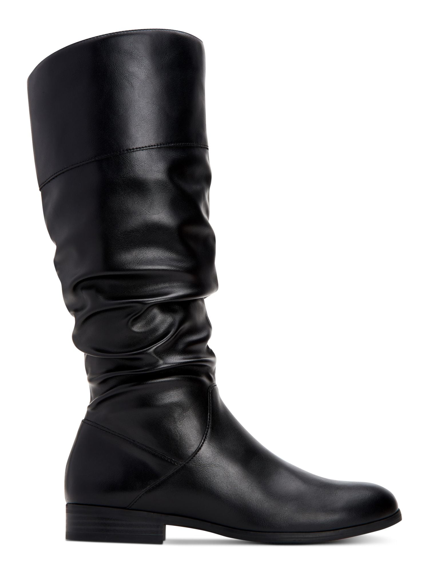 2024 STYLE & CO. AUGUST BLACK FAUX LEATHER KNEE-HIGH BOOTS 8.5M