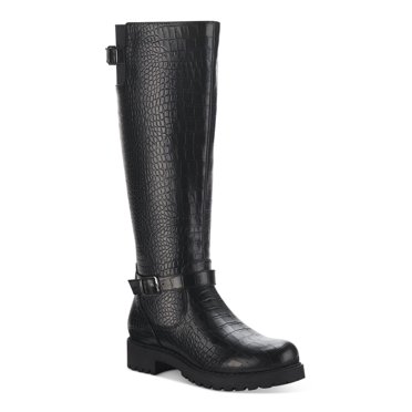 STYLE & COMPANY Womens Black Strap Accent Side Goring Lug Sole Padded Gwynn Round Toe Block Heel Zip-Up Boots Shoes M main image 0