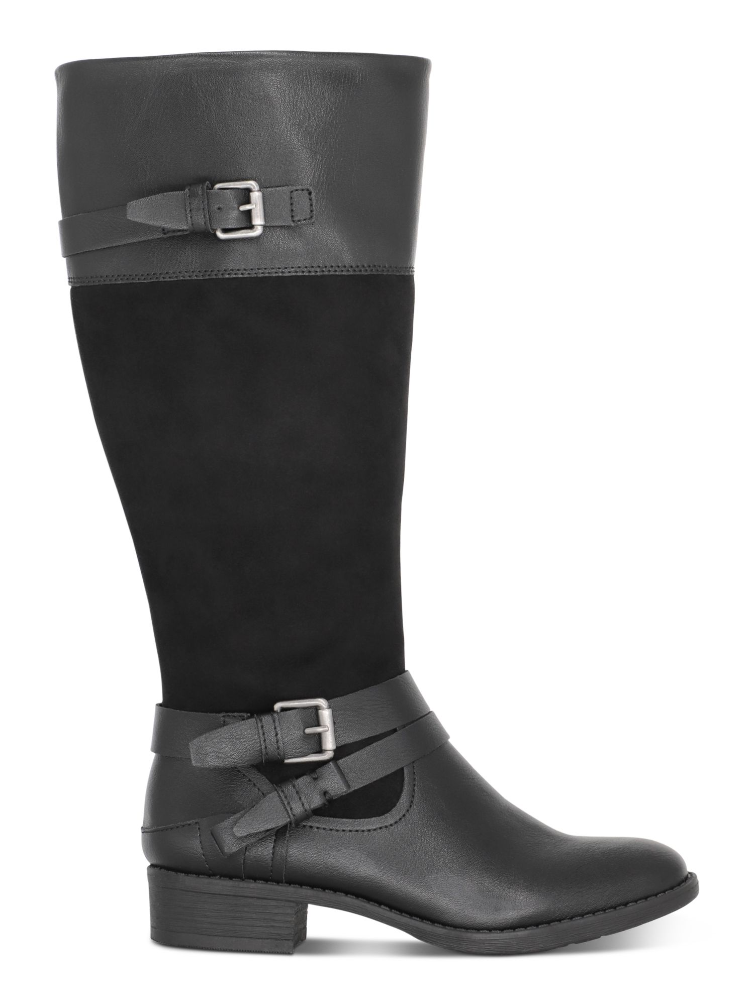 STYLE & COMPANY Womens Black Buckle Accent Padded Ashliie Round Toe Block Heel Zip-Up Boots Shoes 7 M - image 1 of 4