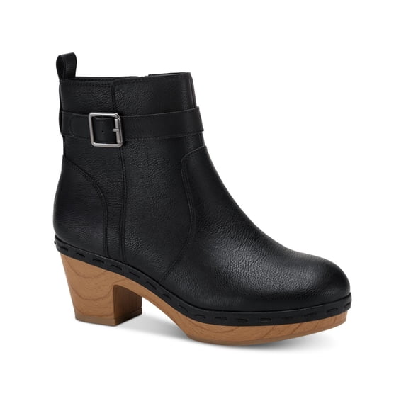 STYLE & COMPANY Womens Black Buckle Accent Toryy Round Toe Block Heel Zip-Up Dress Booties 11 M