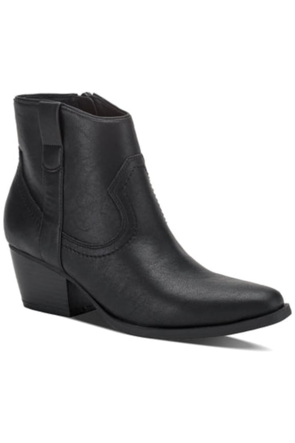 STYLE & COMPANY Womens Black Comfort Perriee Almond Toe Block Heel Zip-Up Western Boot 5.5 M