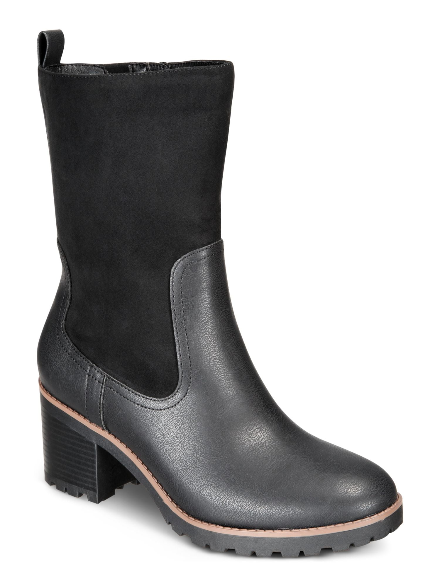 STYLE & COMPANY Womens Beige Zipper Slip Resistant Lessah Round Toe Block Heel Boots Shoes M main image 1