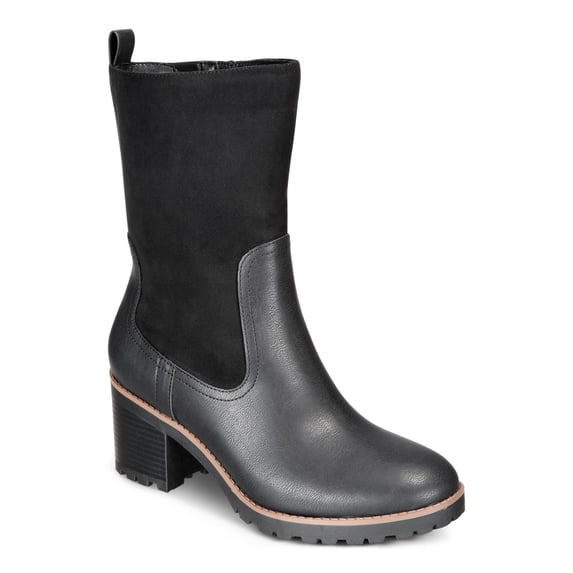 STYLE & COMPANY Womens Black Cushioned Skylarr Round Toe Block Heel Zip-Up Heeled Boots 10 M