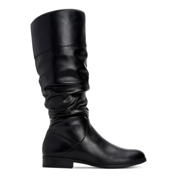 STYLE & COMPANY Womens Black Elastic Goring Cushioned Kelimae Round Toe Block Heel Zip-Up Riding Boot 5.5 M