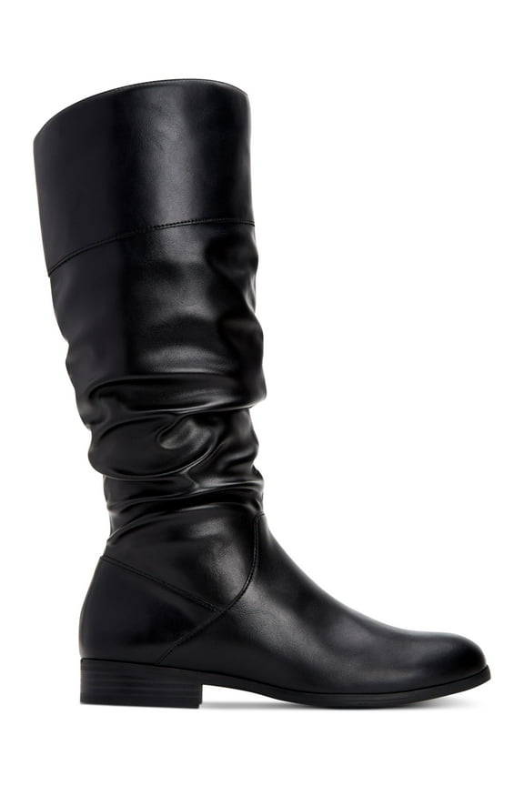 STYLE & COMPANY Womens Black Elastic Goring Cushioned Kelimae Round Toe Block Heel Zip-Up Riding Boot 5.5 M